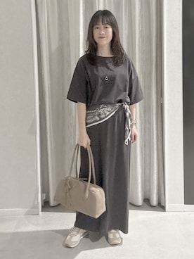 「UNTITLED（アンタイトル）のアイテム（スカート）」を使った、makiさん（レディース・154cm）の夏コーディネート