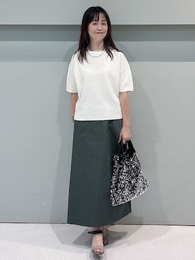 「UNTITLED（アンタイトル）のアイテム（スカート）」を使った、makiさん（レディース・154cm）の夏コーディネート