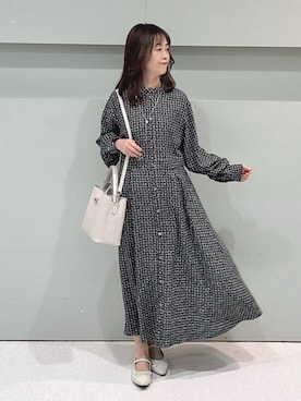 「UNTITLED（アンタイトル）のアイテム（ワンピース/ドレス）」を使った、makiさん（レディース・154cm）の冬コーディネート