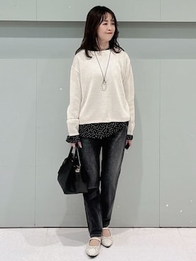 「UNTITLED（アンタイトル）のアイテム（ブルゾン）」を使った、makiさん（レディース・154cm）の冬コーディネート