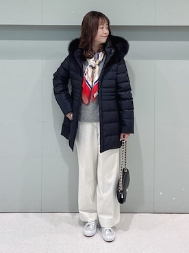 「SUPERGA（スペルガ）のアイテム」を使った、makiさん（レディース・154cm）の冬コーディネート