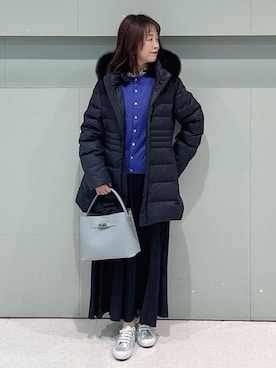 「SUPERGA（スペルガ）のアイテム」を使った、makiさん（レディース・154cm）の冬コーディネート