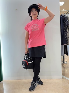 「アイテム（サンバイザー）」を使った、いっちゃんさん（レディース・155cm）の春コーディネート