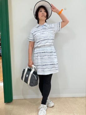 「アイテム（サンバイザー）」を使った、いっちゃんさん（レディース・155cm）の春コーディネート