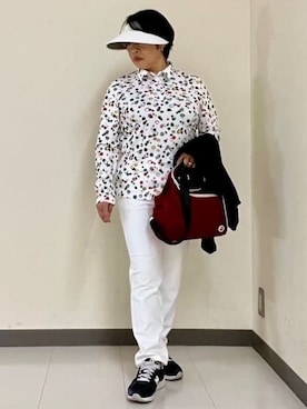 「アイテム（サンバイザー）」を使った、Yさん（レディース・148cm）の夏コーディネート