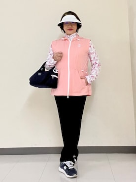 「アイテム（サンバイザー）」を使った、Yさん（レディース・149cm）の春コーディネート