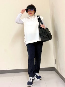「アイテム（サンバイザー）」を使った、Yさん（レディース・149cm）の春コーディネート