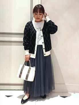 「Lee（リー）のアイテム（トートバッグ）」を使った、haseさん（レディース・152cm）の秋コーディネート