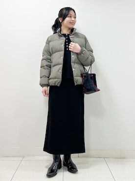 「アイテム（ダウンジャケット/コート、グリーン系）」を使った、kai12230さん（レディース・161cm）の冬コーディネート