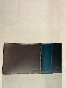 「TAKEO KIKUCHI（タケオキクチ）のアンティーク調レザー 2つ折り財布（財布、ブラウン系）」を使った、中村さん（メンズ・170cm）の冬コーディネート