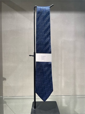 「TAKEO KIKUCHI（タケオキクチ）の【Made in JAPAN】矢絣（やがすり）シルクネクタイ（ネクタイ、ブルー系）」を使った、中村さん（メンズ・170cm）の冬コーディネート