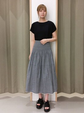 「THE SHOP TK （ザ ショップ ティーケー ）のアイテム（スカート）」を使った、ミリさん（レディース・170cm）の夏コーディネート