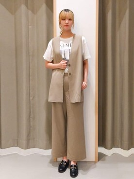 「THE SHOP TK （ザ ショップ ティーケー ）のアイテム（ベスト）」を使った、ミリさん（レディース・170cm）の夏コーディネート