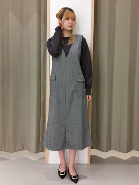 「THE SHOP TK （ザ ショップ ティーケー ）のアイテム（パンプス）」を使った、ミリさん（レディース・170cm）の冬コーディネート