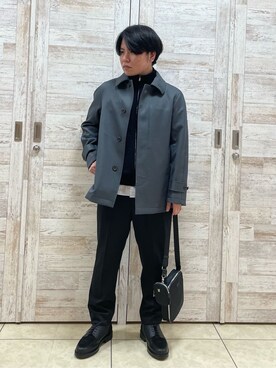 「TAKEO KIKUCHI（タケオキクチ）の【Made in JAPAN】3針クォーツウォッチ（アナログ腕時計、ブラック系）」を使った、Suehiroさん（メンズ・165cm）の秋コーディネート