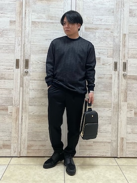 「TAKEO KIKUCHI（タケオキクチ）の【Made in JAPAN】3針クォーツウォッチ（アナログ腕時計、ブラック系）」を使った、Suehiroさん（メンズ・165cm）の秋コーディネート