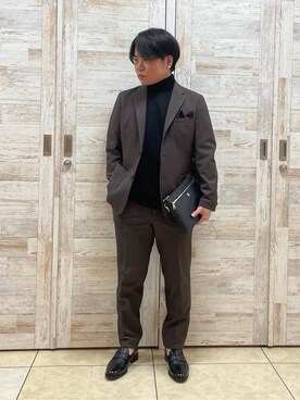 「TAKEO KIKUCHI（タケオキクチ）の【Made in JAPAN】3針クォーツウォッチ（アナログ腕時計、ブラック系）」を使った、Suehiroさん（メンズ・165cm）の秋コーディネート