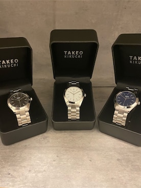 「TAKEO KIKUCHI（タケオキクチ）の【Made in JAPAN】3針クォーツウォッチ（アナログ腕時計、ホワイト系）」を使った、Suehiroさん（メンズ・165cm）の秋コーディネート