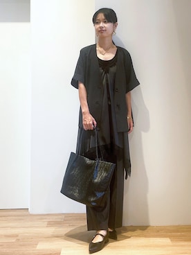 「アイテム（ノーカラージャケット）」を使った、あいさん（レディース・169cm）の夏コーディネート