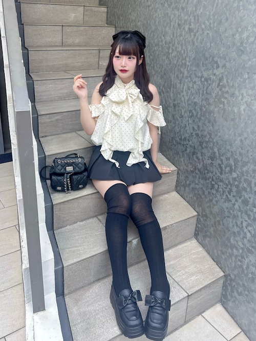 continuer de NICE CLAUP スカート 「2026SS」リボン付プリーツ
