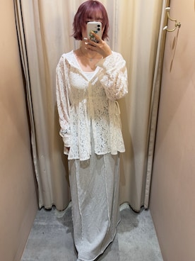 「w closet（ダブルクローゼット）のアイテム」を使った、三田真凜さん（レディース・166cm）の春コーディネート