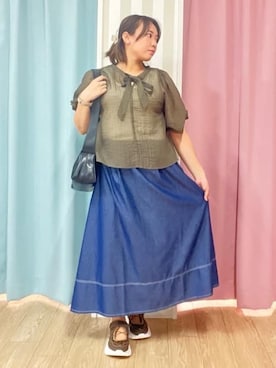 「DRESKIP（ドレスキップ）のアイテム」を使った、nanaさん（レディース・153cm）の夏コーディネート