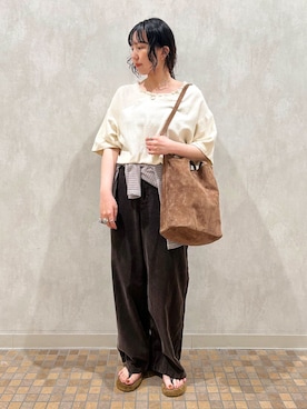 「FRAMeWORK（フレームワーク）のアイテム（シューズ）」を使った、chiakiさん（レディース・163cm）の夏コーディネート