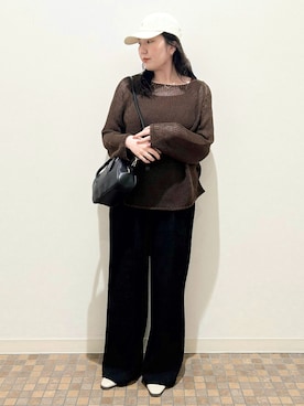 「Lilas（リラ）のパイプピンキーリング K18（リング、ゴールド系）」を使った、chiakiさん（レディース・165cm）の春コーディネート