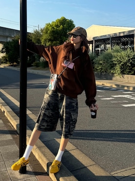 「INTER FACTORY（インターファクトリー）のアイテム」を使った、saraさん（レディース・172cm）の春コーディネート