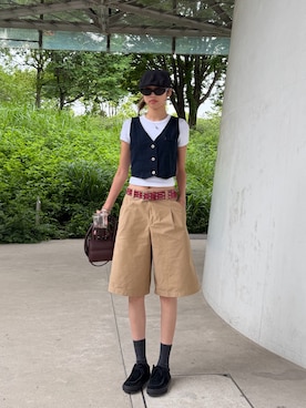 「BENUA（ベヌア）のアイテム」を使った、saraさん（レディース・172cm）の夏コーディネート