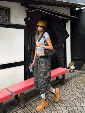 「Timberland（ティンバーランド）のアイテム」を使った、saraさん（レディース・172cm）の夏コーディネート