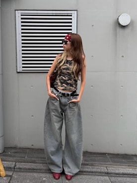 「gentle monster（ジェントルモンスター）のアイテム（サングラス、ブラック系）」を使った、saraさん（レディース・172cm）の夏コーディネート