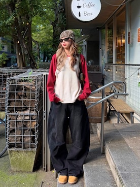 「BEAMS（ビームス）のアイテム」を使った、saraさん（レディース・172cm）の秋コーディネート