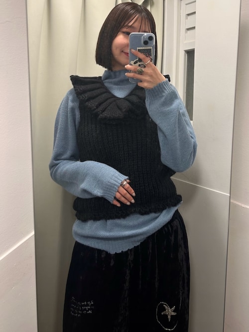 crinkle crinkle crinkle ニットベスト セール】【crinkle crinkle crinkle】hand knit ruffle vest/ハンド