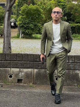 「アイテム（セットアップ）」を使った、BALDHEAD MANさん（メンズ・155cm）の春コーディネート