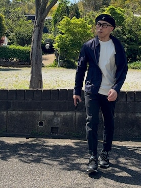 「KANGOL（カンゴール）のアイテム（帽子）」を使った、BALDHEAD MANさん（メンズ・155cm）の春コーディネート