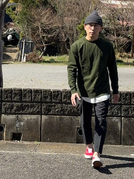 「MARGARET HOWELL（マーガレットハウエル）のアイテム」を使った、BALDHEAD MANさん（メンズ・155cm）の春コーディネート