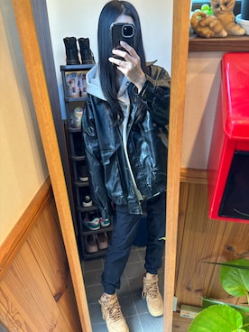 「アイテム（ジャケット/アウター）」を使った、すずめさん（レディース・163cm）の秋コーディネート