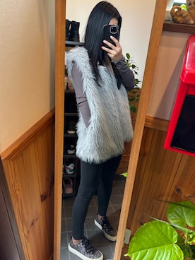 「アイテム（ベスト）」を使った、すずめさん（レディース・163cm）の秋コーディネート