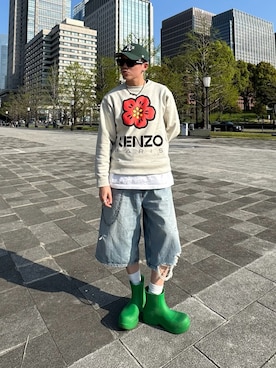 「アイテム（ブーツ、グリーン系）」を使った、  kaiさん（メンズ・175cm）の秋コーディネート