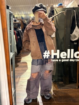 「アイテム（キャスケット）」を使った、りゅうさん（レディース・155cm）の秋コーディネート