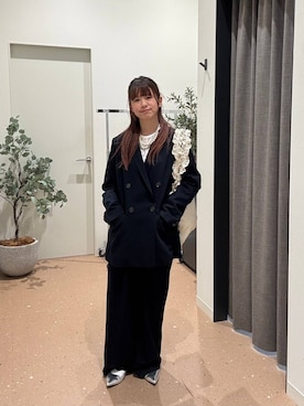 「LOWRYS FARM（ローリーズファーム）のポインテッドＦシューズ 581137（パンプス、シルバー系）」を使った、いまみさん（レディース）の冬コーディネート