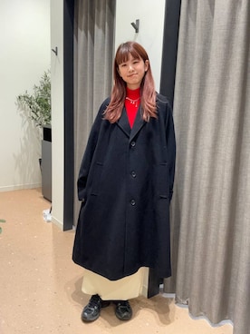 「LOWRYS FARM（ローリーズファーム）のカットリブタイトスカート　103920（スカート、ホワイト系）」を使った、いまみさん（レディース）の秋コーディネート