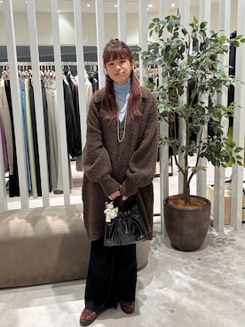 「LOWRYS FARM（ローリーズファーム）のベロアフレアパンツ　579656（その他パンツ、ブラック系）」を使った、いまみさん（レディース）の秋コーディネート