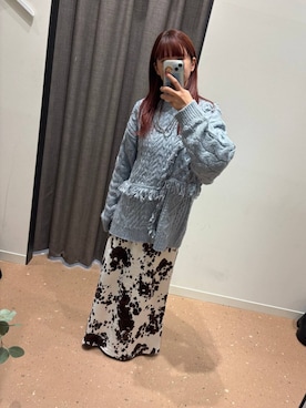 「LOWRYS FARM（ローリーズファーム）のストレッチサテンスカート　 290120（スカート、その他）」を使った、いまみさん（レディース）の秋コーディネート