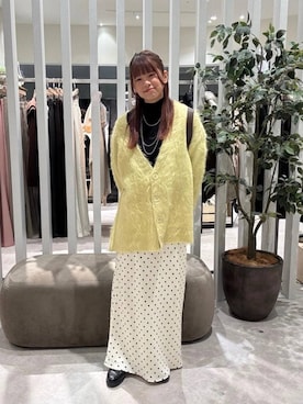 「LOWRYS FARM（ローリーズファーム）のシャギーロングＶカーディガン　595935（カーディガン/ボレロ）」を使った、いまみさん（レディース・158cm）の冬コーディネート