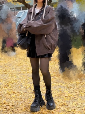 「PBLIM（ページボーイリム）のアイテム（ブルゾン）」を使った、yamadaさん（レディース・160cm）の冬コーディネート