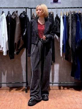 「PAGEBOY（ページボーイ）のレースアップトラックブーツ【ストレッチ/抗菌防臭/軽量/美脚】（ブーツ、ブラック系）」を使った、yamadaさん（レディース・160cm）の秋コーディネート