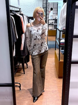 「PAGEBOY（ページボーイ）の【2WAY仕様】スタッズミニボストンバッグ（ショルダーバッグ、ブラック系）」を使った、yamadaさん（レディース・160cm）の夏コーディネート