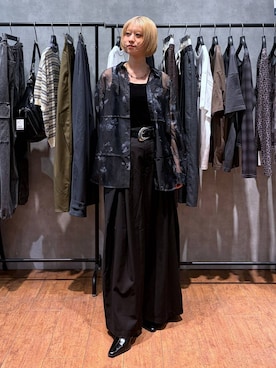 「PAGEBOY（ページボーイ）のMEGAワイドスラックス（スラックス、ブラック系）」を使った、yamadaさん（レディース・160cm）の夏コーディネート